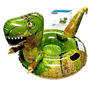 Dinosaur Green Inflatable Snow Tube Sled Water Raft Toy for Adults & Kids